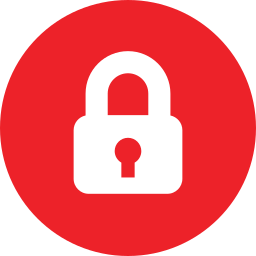 Red Circle with Lock in the Middle